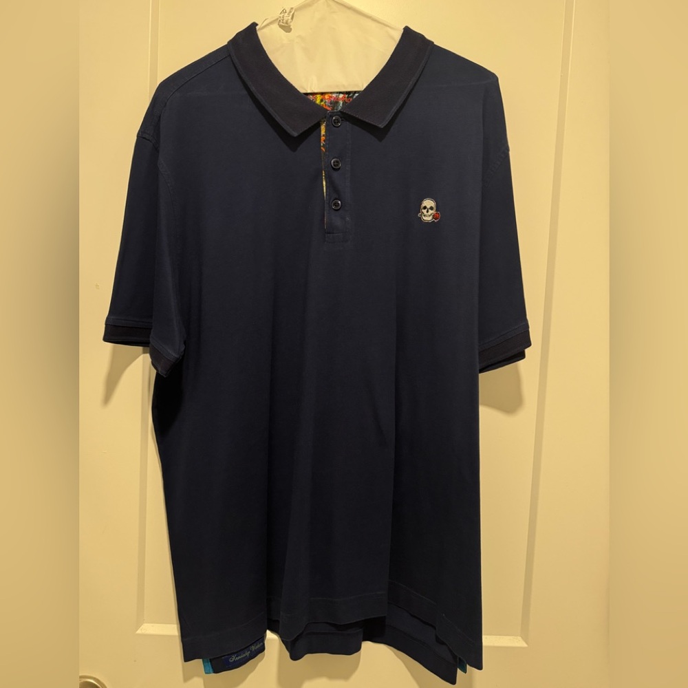 Robert Graham Polo Shirt Navy XXL 2XL